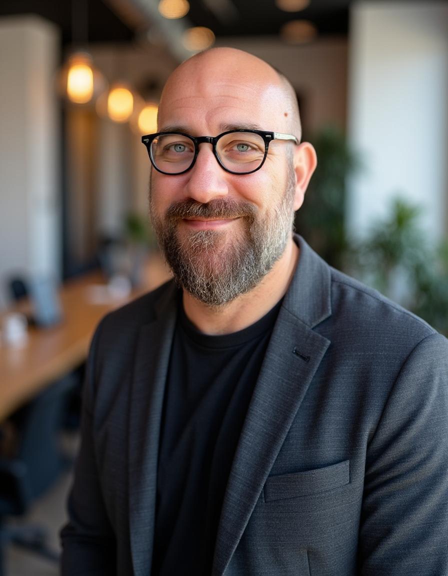 Benjamin Speich, fractional COO, in a modern office